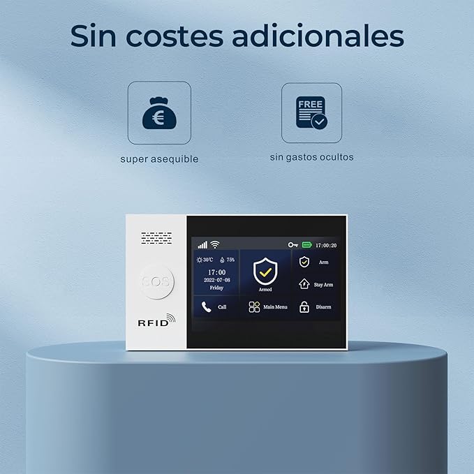 Home Security Systems,Wireless Alarm System with 4G SMS/Tuya App Instant Alerts,Motion Detector,Door Alarm Sensors,Remote,Work with Alexa and Google,8 Piece Kits for Home,Villa,No Monthly Fee