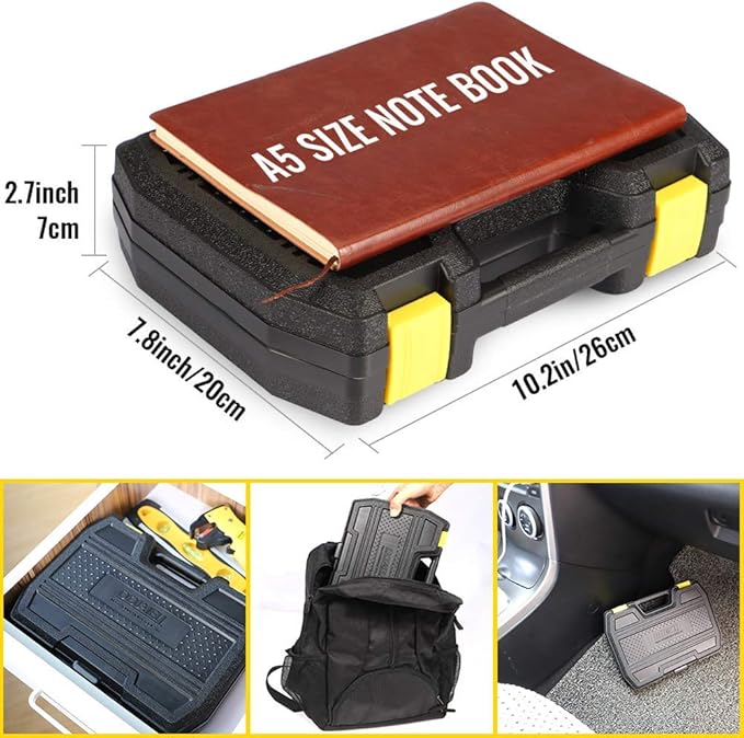 DOWELL 10 Piece Small Tool Kit,Mini Portable Tool Set,Home Repair Hand Tool Kit with Plastic Tool box Storage Case