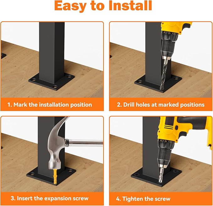 U-Shaped Staircase Handrails,Indoor Outdoor Iron Matte Black Stair Handrail,Floor Mounted Industrial Hand Rail,Non-Slip Support Bar Porch Deck Loft Corridor Stair Rail for Elderly & Children(90cm/3FT)