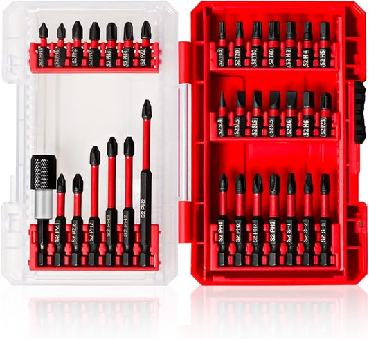 35Pcs Screwdriver Bits Set S2 Steel Screwdriver Impact Kit With a Storage Case, Used for Power Screwdrivers and Electric Drill Drivers