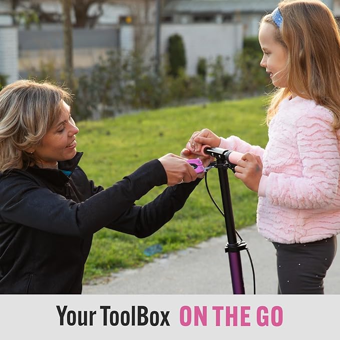 Pink Multitool 15-in-1 for Mom, Wife, Daughter, Grandma, Practical EDC Multi Tool Pliers, Pocket Knife with Safety-Locking, Great for Hiking, Camping, Simple Repairs, Car Glove Box