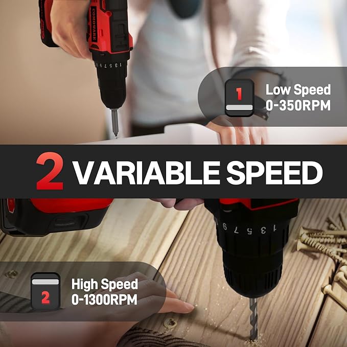 COMOWARE 171-Piece Home Tool Kit with Drill, 20V Cordless Power Drill Combo Set, Complete Household Repair Tools for Men & Women in Garden, Office, DIY Projects