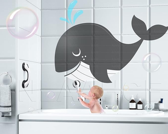 NL'AAHCÉ Grab Bars for Shower Heavy-Duty (2Pack) 12-Inch ADA Compliant Grab Bar for Seniors Shower Handles for Elderly Suction Handicap Safety Handrail for Bathroom Bathtubs Toilet Tiles Glass Black