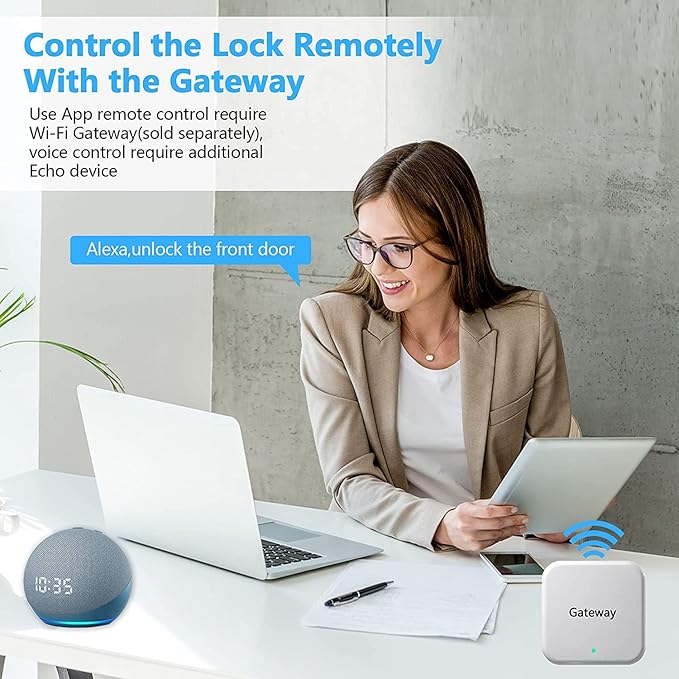 Smart Door Lock, Keyless Entry Door Lock, SCYAN X2 Handle Lock with Touchscreen Keypad Access, Auto Locking, for Home, Airbnb Rental House, Satin Nickel