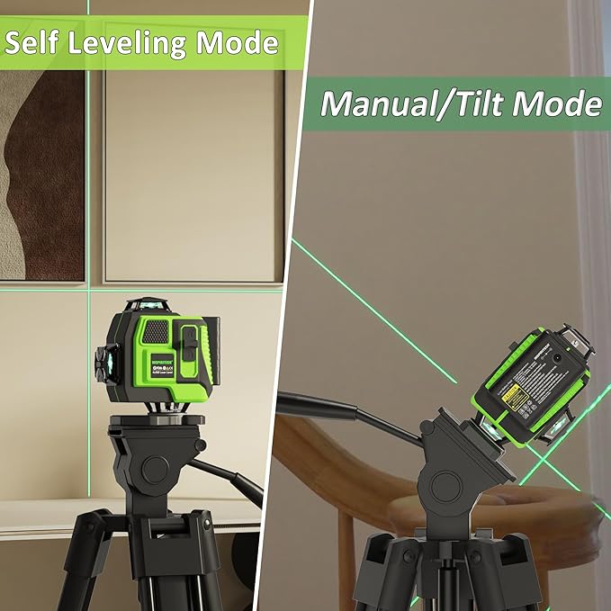 Tile Laser Level - Floor 4x360 Green Beam Cross Line Laser Leveler Tool - 16 Lines Ceiling Nivel Laser for Construction with Hard-Sided Case and Remote Control