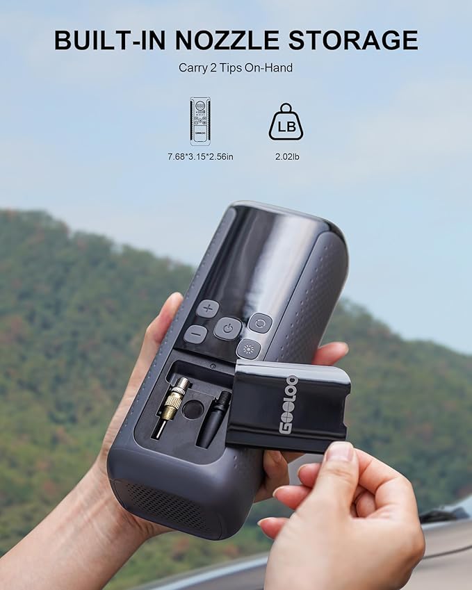 GOOLOO GT160 DUAL Tire Inflator Portable Air Compressor, 4X Faster Dual Cylinder & Upgraded Color LED Screen Portable Air Pump for Car Tires, Auto Shut-off Electric Bike Tire Pump with Pressure Gauge