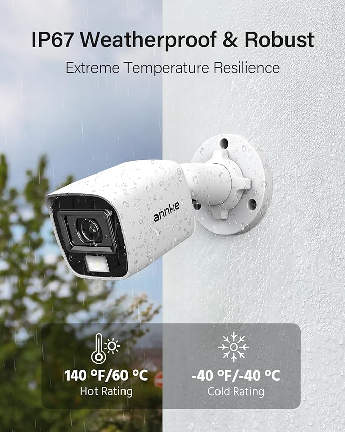 ANNKE Security Camera System, 3K Lite 5-in-1 H.265+ 8CH eDVR with 1TB eSSD and (4) 1080p (2MP) Weatherproof Surveillance Wired Cams, AI Human/Vehicle Detection, Smart Color Night Vision, Email Alert