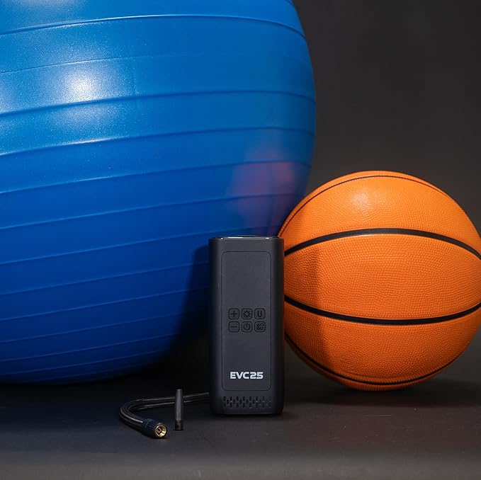 Viair Every Vehicle Carry EVC25 - rechargeable, portable compressor - LED gauge w/preset - Tire Inflator ideal for compact & mid-size cars, LT trucks, E-bikes, motorcycles & Inflatables