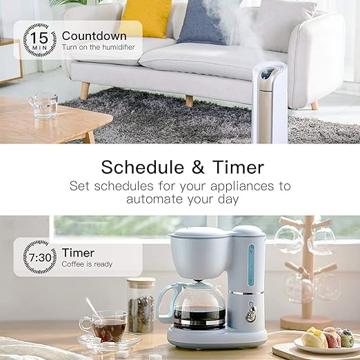 TREATLIFE Smart Plug, 2.4GHz 15 Amp WiFi Smart Outlet with Child Lock and Vacation Mode, Reliable WiFi Connection, Compatible with Alexa and Google Assistant, No Hub Required, Remote Control,1 Pack