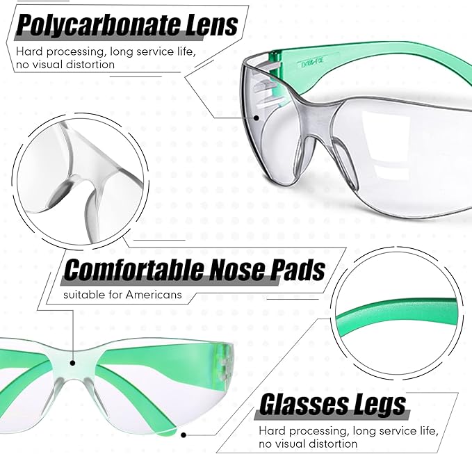 Chumia 64 Pcs Kids Safety Glasses Scratch Impact Resistant Safety Goggles Anti Fog Protection Glasses with Clear Lens