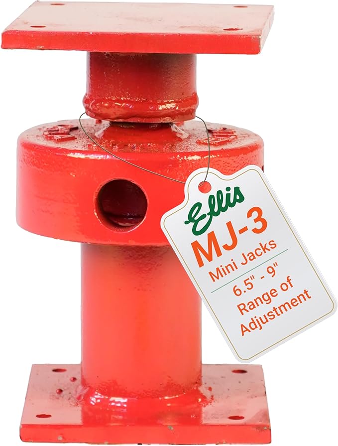 Ellis Manufacturing Adjustable Mini Screw Jack Post – House Jack for Foundation, Floor Leveling, and Concrete Bracing – 15,000 lb Max Load Capacity – 2.5" Adjustment
