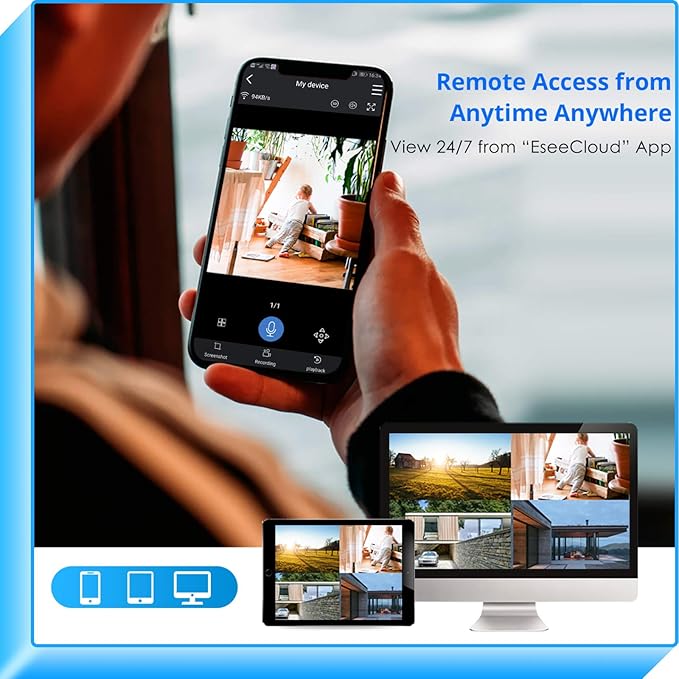 Hiseeu WiFi Security Camera System,【5MP Spotlight, 3TB Hard Drive】 Power Cord Cameras,Extenable 16CH, Outdoor IP66 Waterproof,Color Night Vision, Motion Alert,24/7 Time Record,Two Way Audio