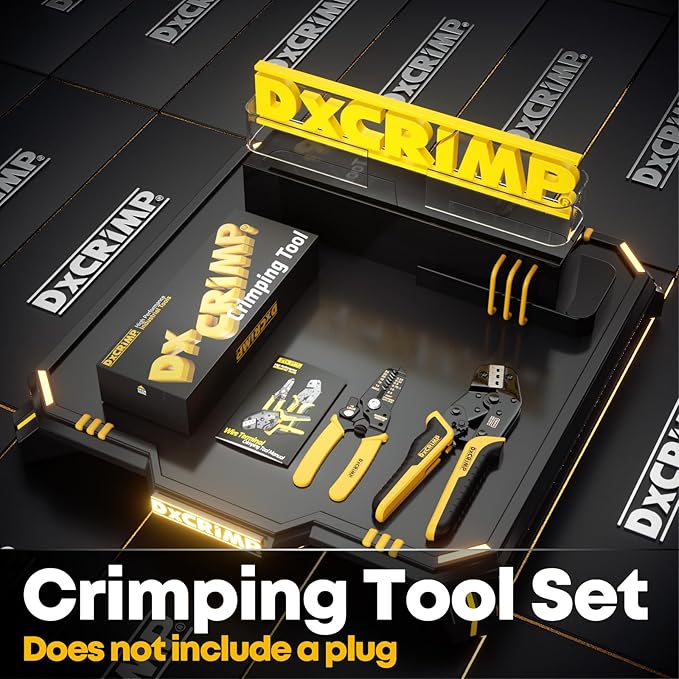 Spade Connector Crimping Tool Kit with Wire Strippers for 24-14 AWG Spade Connector Crimper