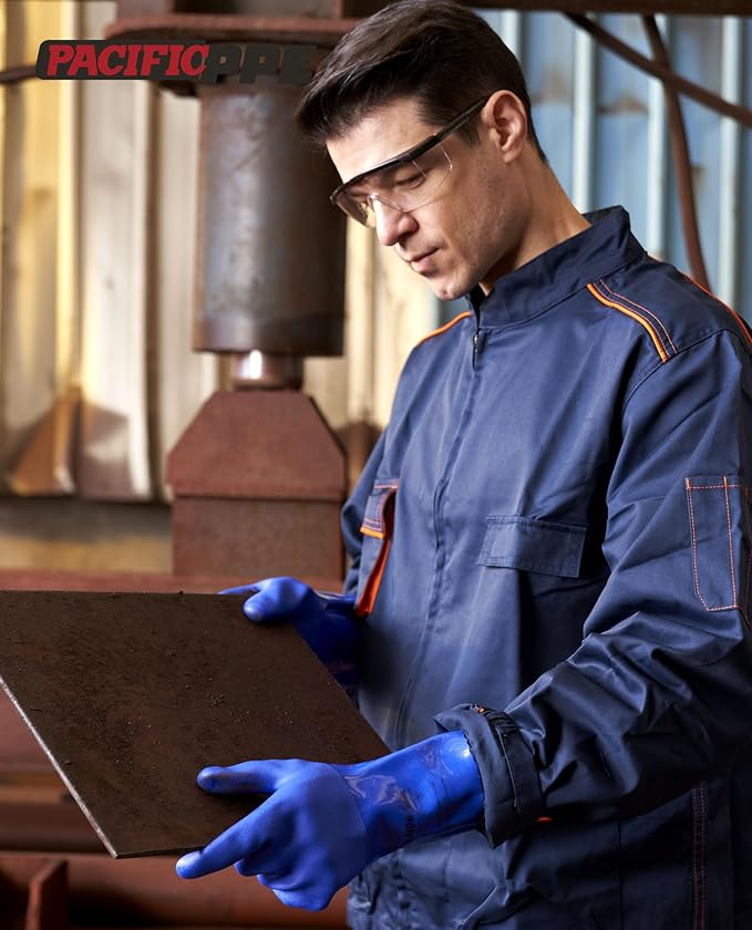 PACIFIC PPE 2 Pack Safety Glasses for Men and Women, ANSI Z87 Anti-fog Eyewear with Scratch Resistant Clear Wraparound Lenses, Adjustable Lab Goggles, UV Protection