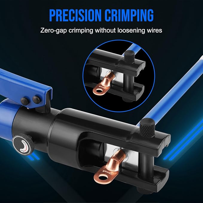 LICHAMP 16 Packs Hydraulic Cable Lug Tool with durable case, 6 AWG to 4/0 AWG Battery Cable Crimping Tool WIRE Terminal Crimper Set, 1203BL