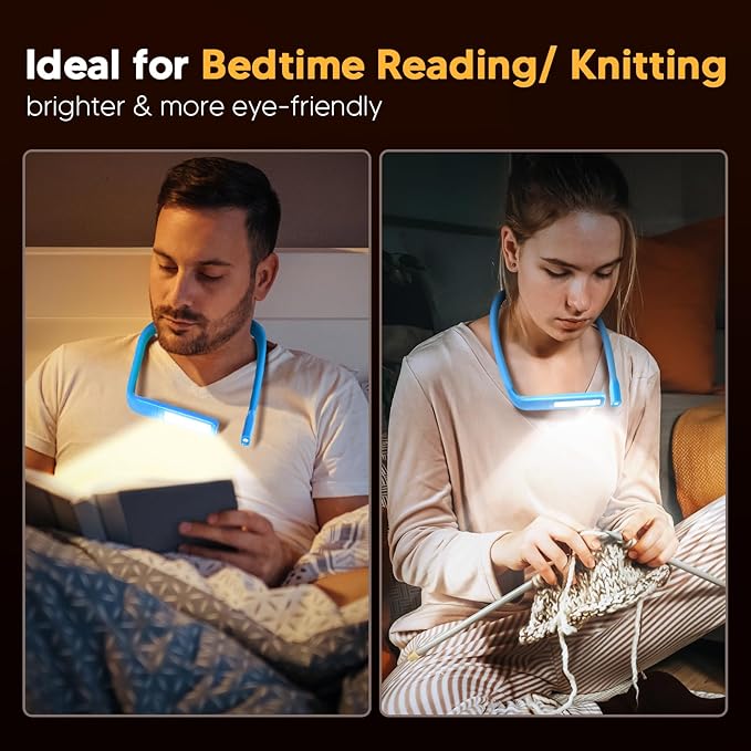 Neck Book Light for Reading at Night, Back to School Supplies Dorm Bed Lamp for College Students Teen Girls Boys Stocking Stuffers Christmas Birthday Gifts for Book Lovers Reading Accessories