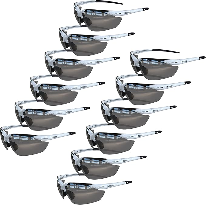 JORESTECH Safety Eyewear, ANSI Z87+ Impact Resistant Polycarbonated Eye Protection Safety Glasses, pack of 12