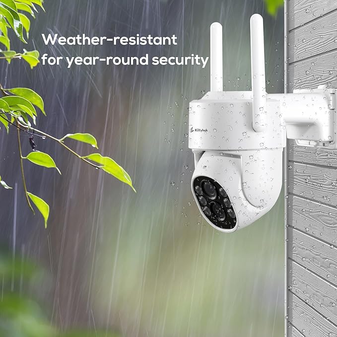 Kittyhok PTZ Security Camera Wireless Outdoor System | 8pcs 2K Wireless Outdoor Security Camera with 360° View, auto Tracking, Human Detection, and Spotlight | 10CH NVR, 500GB HDD for 24-7 Recording