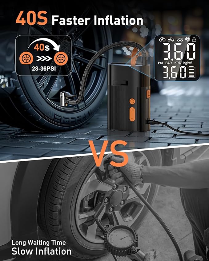 Tire Inflator Portable Air Compressor, Pump-size Air Compressor