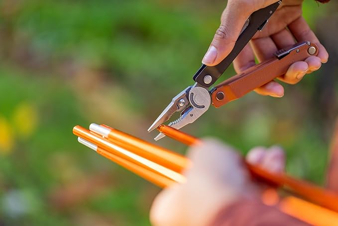 LEATHERMAN, Rebar Multitool with Premium Replaceable Wire Cutters and Saw, Burnt Sienna