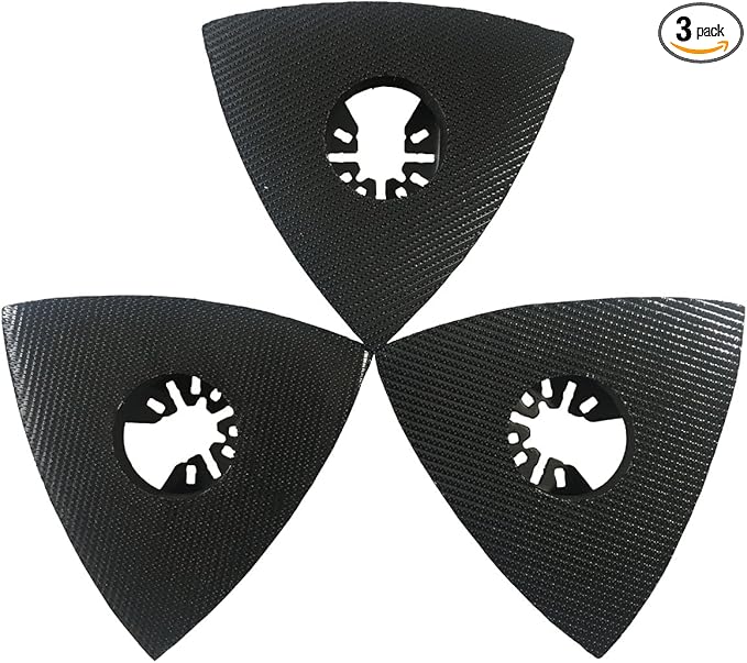 XXGO 3 Pcs 3-1/8 Inch 80mm Triangular Hook & Loop Oscillating Multi Tool Sanding Pads No.XG5508