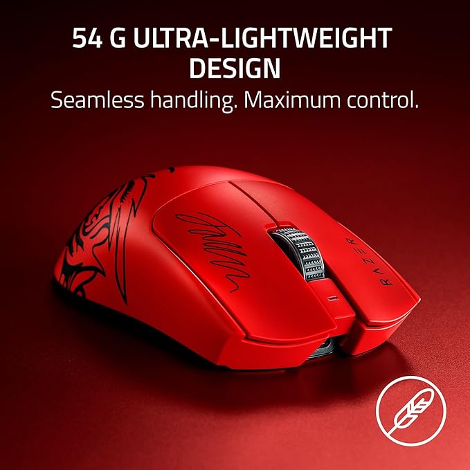 Razer Viper V3 Pro Wireless Esports Gaming Mouse: Symmetrical - 54g Lightweight - 8K Polling - 35K DPI Optical Sensor - Gen3 Optical Switches - 8 Programmable Controls - 95 Hr Battery - Faker Edition