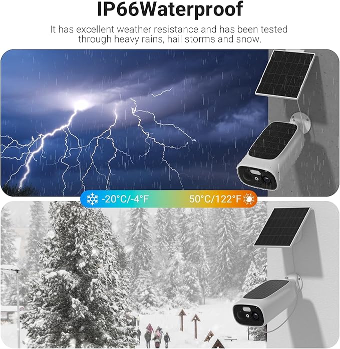 Rraycom 2.5K Solar Security Cameras Wireless Outdoor, 2.4/5Ghz WiFi Battery Solar Powered Security Camera System,Forever Power,Color Night Vision,AI Detection, 2 Way Audio,Spotlight,No Monthly Fee