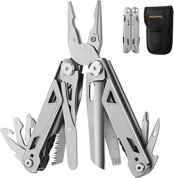 17-In-1 Multitool, Gifts for Men Dad Him Multi Tool Pliers, EDC Multi-Tool Kits, Stocking Stuffers Pocket Knife Gadgets for Camping Hiking Surviving Fishing Hunting