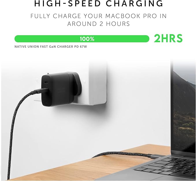 Native Union Fast GaN Charger PD 67W – Ultra-Compact Multi-Device Power Delivery Enabled USB-C Charger Up to 67W – for MacBook Pro, iPads, iPhones, Pixel, Galaxy & Other Type-C Devices (White)