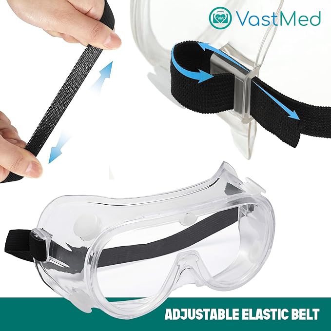 Anti-Fog Protective Safety Goggles Glasses Clear Lens Wide-Vision Adjustable Dust Goggles that Fit Over Glasses