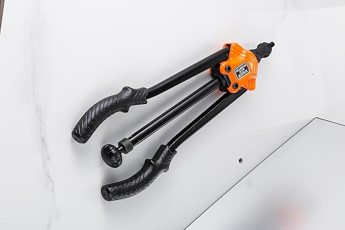 Rivet Nut Gun Professional Hand Tool Grip Lightweight, with 7 x Metric Mandrels 8 x SAE Mandrels 1 x Wrench Tool 1 x Pagoda Bit 100pcs Rivet Nuts and Sturdy Blow Moulded Carrying Case