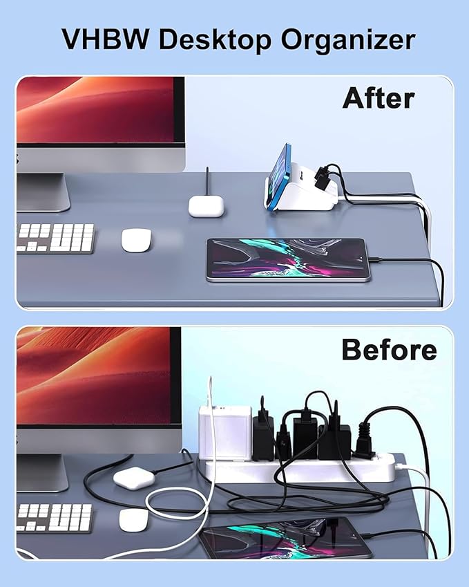 VHBW USB C Charger Block,6 Port 3A and 3C Multiple USB Charging Station,35W Fast USB C Charging Plug for iPhone 15/15pro/14/13/12,Samsung Galaxy S23/S22/S21,etc(6USB-3A3C-White)