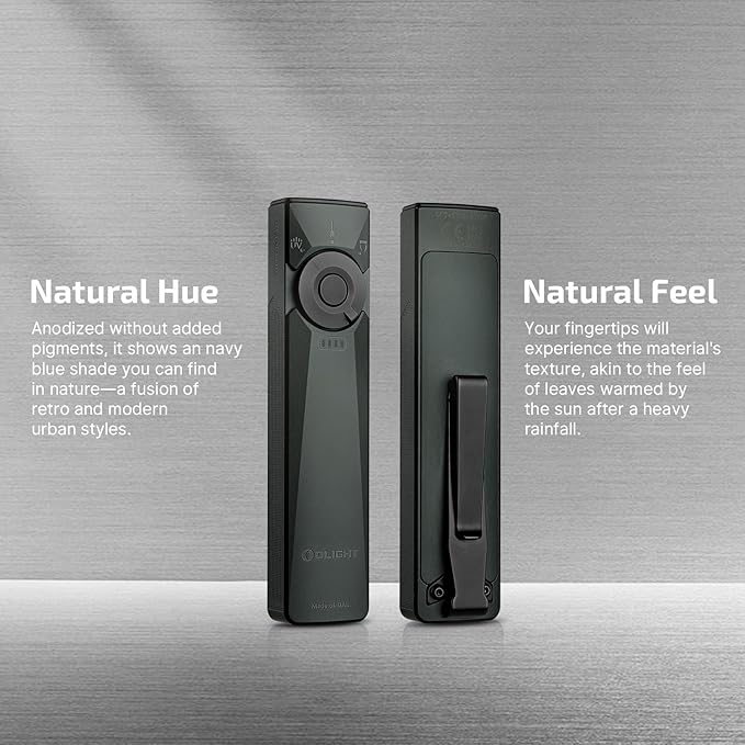 OLIGHT Arkfeld Ultra 1400 Lumens EDC Flat Flashlight, Rechargeable Pocket Light with White LED, UV, and Green Beam (Olive Grey)