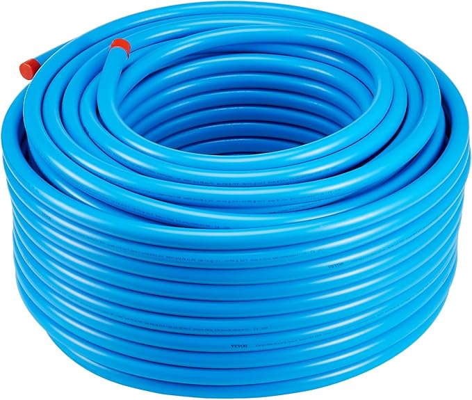 VEVOR Air Compressor Line Kit, 300FT x 3/4", HDPE-Aluminum Compressed Air Piping System, Leak-Proof, Pressure-Resistant & Easy-to-Install, Compressed Air Line Tubing Kit for Garages Workshops, Blue