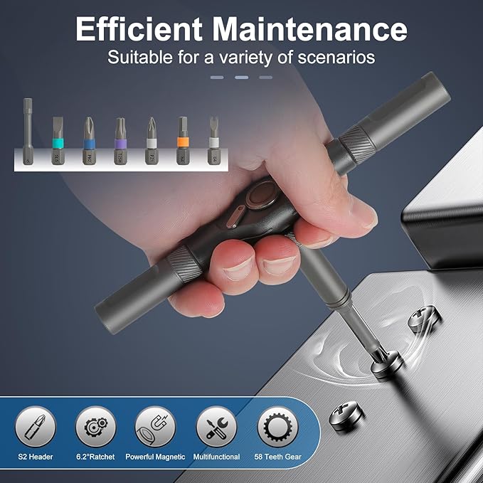 42 in 1 Magnetic Screwdriver Set, Screw Driver Set Kit with Detachable Ratchet Handle, DIY Mini Ratchet Screwdriver, Ratchet Allen Wrench Set for Furniture, Computers, Electronics, Bicycles