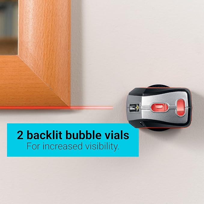 BLACK+DECKER Laser Level, Self-Leveling, 360 Degree Wall Attachment, AA Batteries Included (BDL220S)