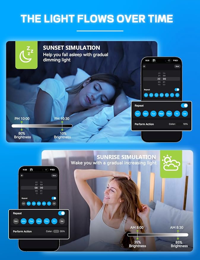 Smart Light Bulbs 4Pack with Remote, A19 E26 800LM LED Color Changing Light Bulb, WiFi & Bluetooth 5.0, Warm to Cool White, Dimmable, RGB Smart Home Lighting Work with Alexa Google Assistant