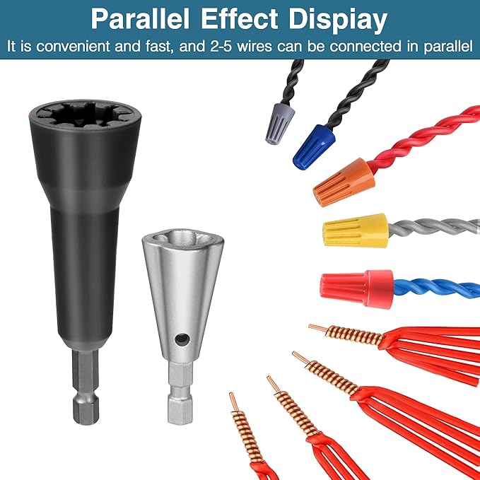 Wire Nut Twister and Twisting Tool - 1/4" Chuck, Spin Twist Wire Connector Socket,Wire Stripping and Twisting Tool,Wire Nut Twiter for Drill