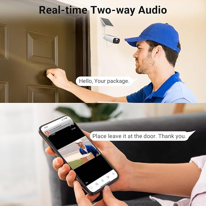 Rraycom 2.5K Solar Security Cameras Wireless Outdoor, 2.4/5Ghz WiFi Battery Solar Powered Security Camera System,Forever Power,Color Night Vision,AI Detection, 2 Way Audio,Spotlight,No Monthly Fee