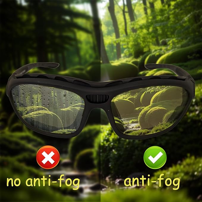 Anti-Fog Safety Motorcycle Riding Sunglasses Foam padded Goggle, Dustproof, Windproof, Hunting, Hiking, Golfing