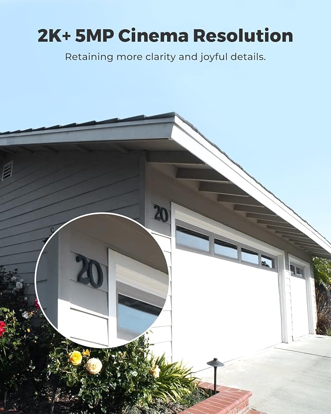 REOLINK Security Cameras Outdoor Wireless WiFi, Argus 3 Pro+Solar Panel with 5MP Color Night Vision, 2.4G/5Ghz WiFi, Non-Stop Solar Powered, Human/Vehicle Detection, Home Hub Compatible