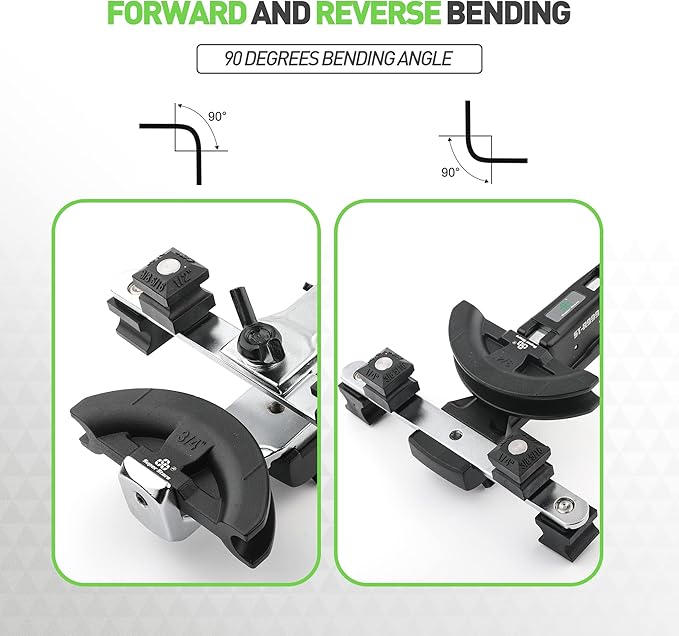 Super Stars Tubing Bender Kit 1/4in-7/8in Ratchet Copper Pipe Bender Tool Set HVAC 90° Bend with 7 Dies for Refrigerator Air Conditioner