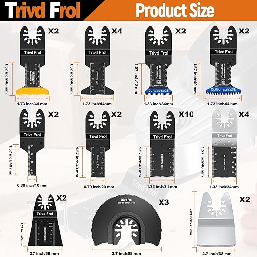 121 Pack Oscillating Saw Blades, Titanium Oscillating Tool Blades with Sandpaper, Multitool Blades for Wood Metal Plastics Cutting, Multi Tool Blades Kits Fit Bosch Dewalt Ryobi Milwaukee