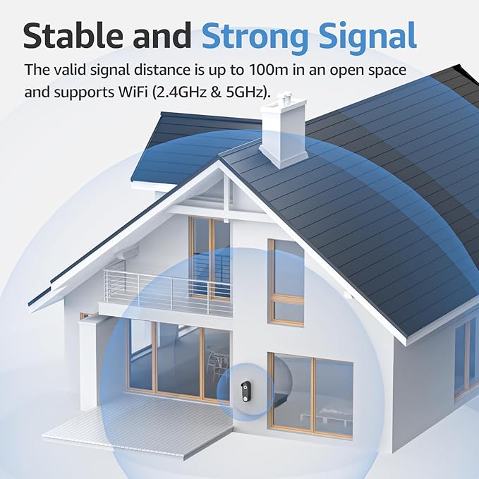 Wireless Smart Video Doorbell System,7" Touchscreen Display,1080P Video Doorbell Camera with Motion Detection,2-Way Audio,Local Storage No Subscription, Easy Install Without Wiring