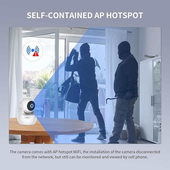 WiFi Security Home Camera，Baby Monitor Wireless IP Camera with Night Vision Two Way Audio Cloud Storage， Supports 5G WiFi，up to 128GB（White） Indoor Camera