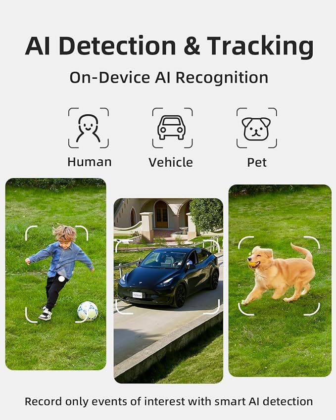 Noorio 3K Wired Security Camera Outdoor, 5GHz 5MP 24/7 Recording Camera for Home Security, w/Sound Light Alerts, 360° View with AI Tracking, 256G Storage, No Subscription Fee, IP66 Color Night Vision