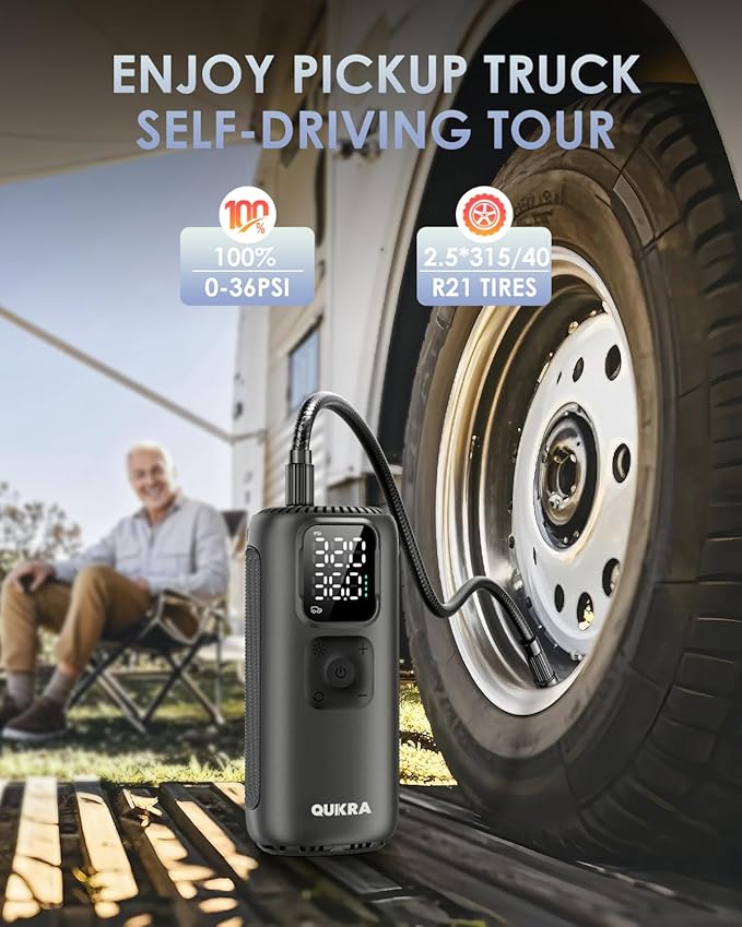 T22 Tire Inflator Protable Air Compressor, 160PSI Air Pump, 3× Faster Auto Cordless Tire Pump, Smart Electric Pump with LED Light and Digital Display for Car Motorcycle Bike and Ball, Gray