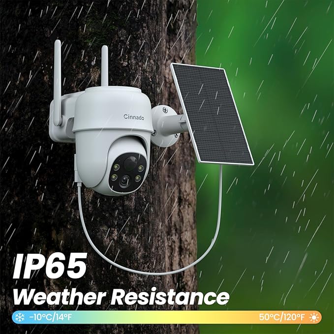 Security Cameras Wireless Outdoor-2K Cameras for Home Security Outside Solar/Battery Powered 2.4G WiFi, 360° Color Night Vision,2 Way Audio, PIR Human Detection,Compatible with Alexa