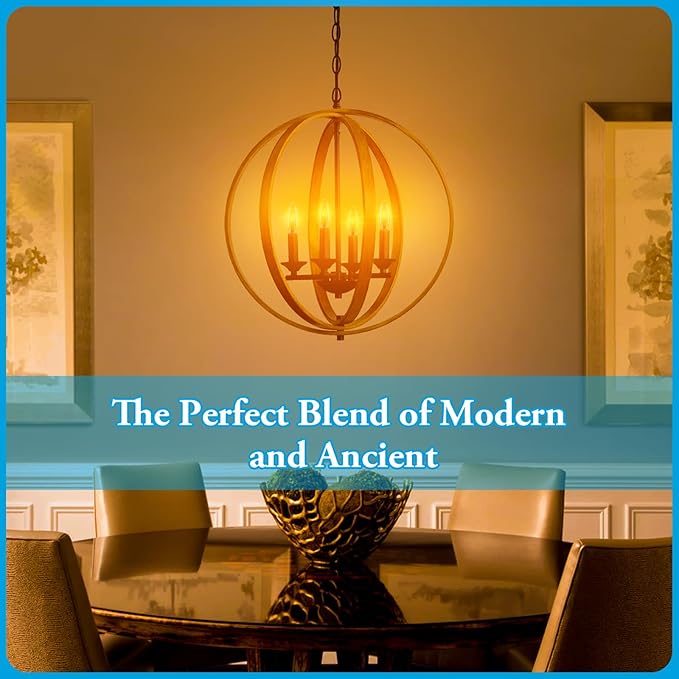 25 Watt Candelabra Bulbs, Dimmable E12 Chandelier Bulb, Ultra-Fine Filament Candelabra LED Bulbs 2W Equal 25W Vintage Amber Light Bulbs 2000K Soft Warm, 6 Pack