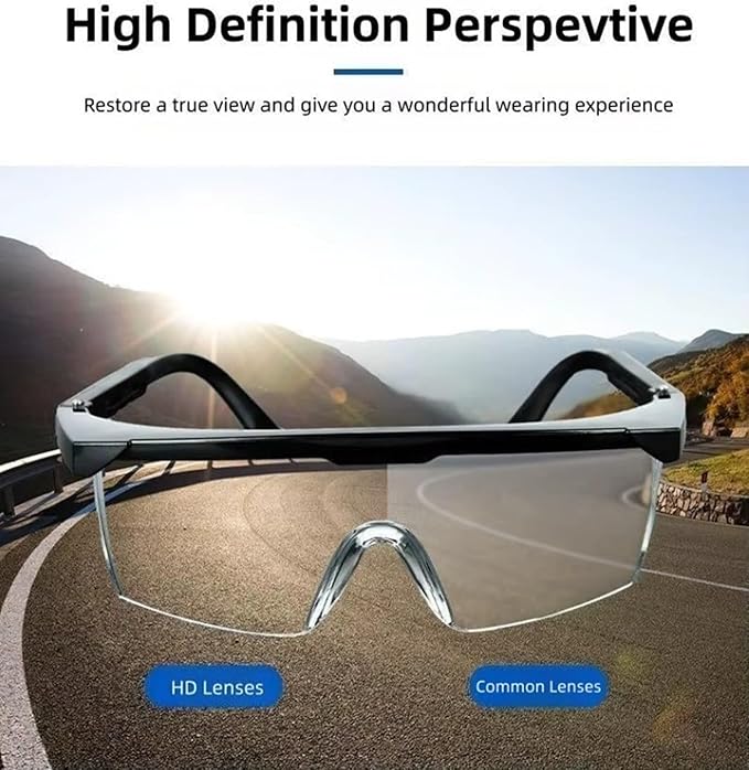 Safety Glasses Goggles (2 Pack) Shattered Proof, ANSI Z87.1 & EN 166 UV Resistant, Wide Frame Scratch Resistant Eye Shield Black Frame Wear over Glasses Adjustable temples Unisex.